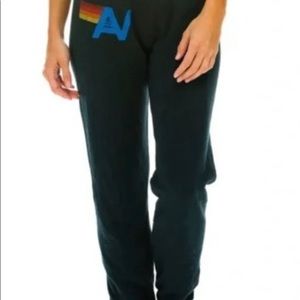 Women Super Soft Aviator Nation Sweatpants Charcoal Grey Size Small